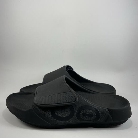 Oofos Ooahh Sport Flex Slide Sandals Mens Size 8 Black Comfort Recovery W10 main image 4